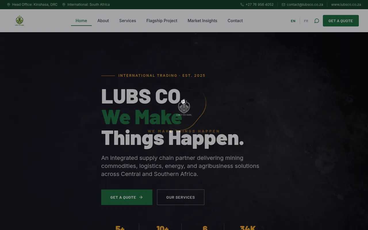 Screenshot of lubsco.co.za