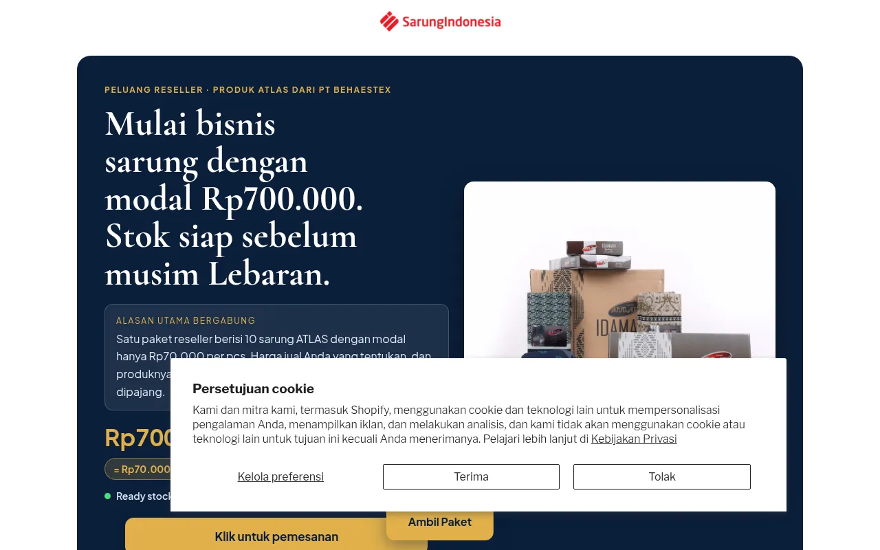Screenshot of sarungindonesia.co.id