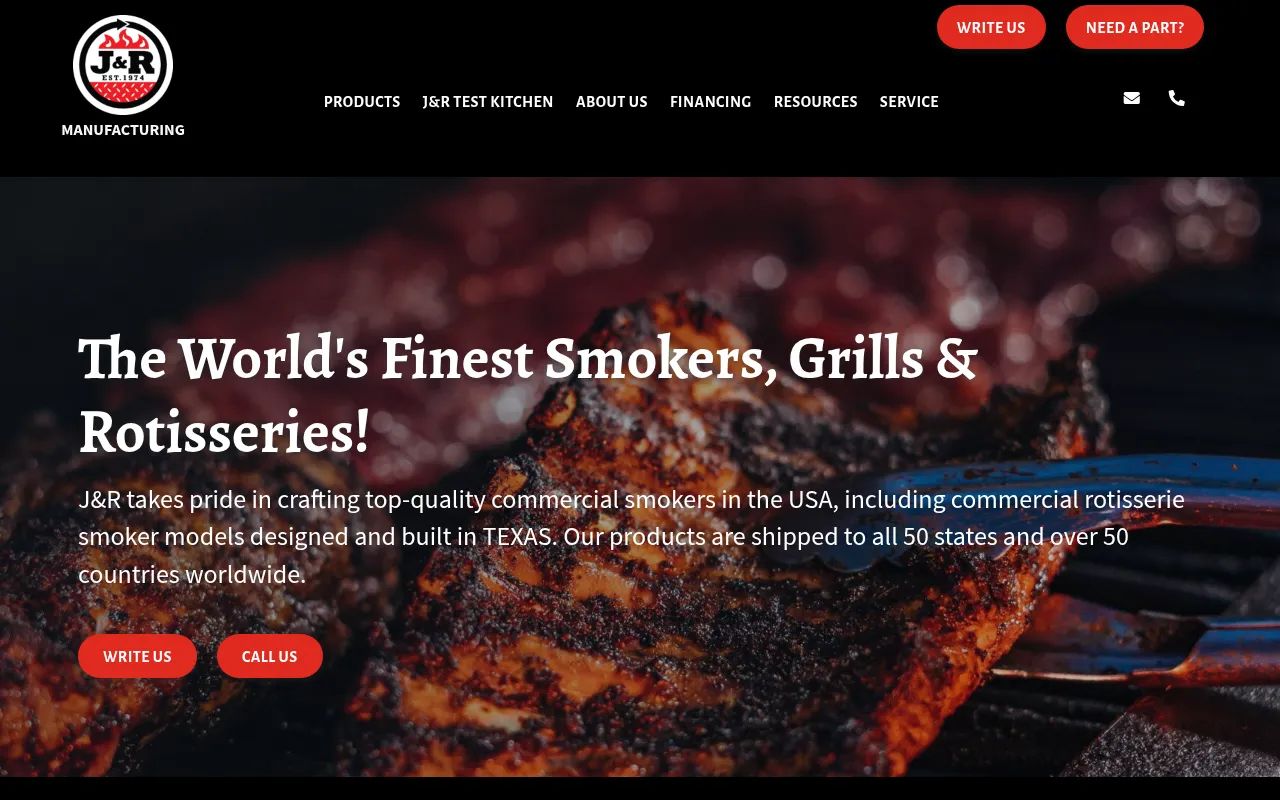 Screenshot of jrmanufacturing.com