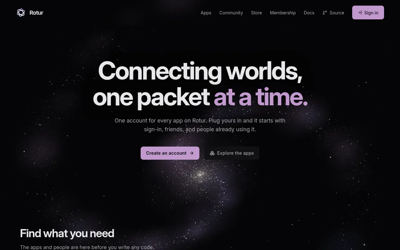 Screenshot of rotur.dev