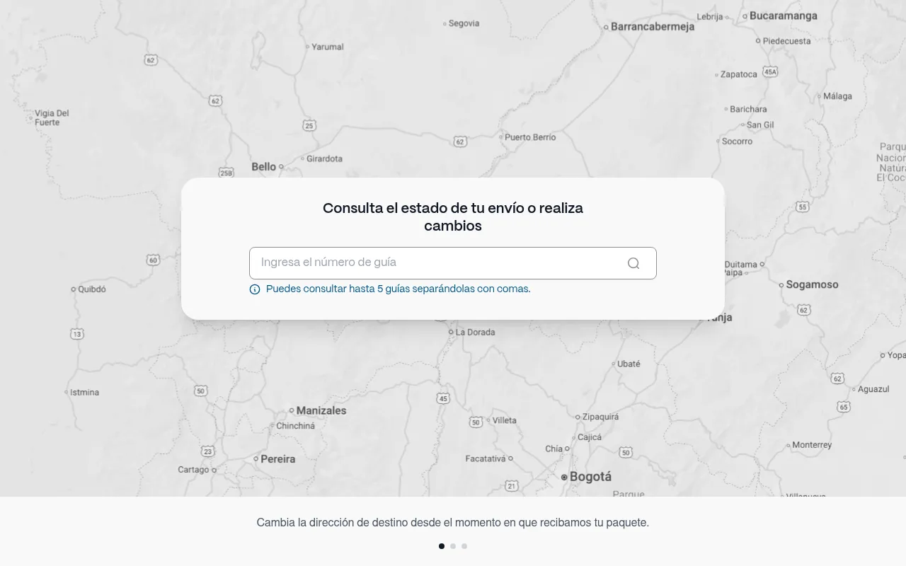 Screenshot of siguetuenvio.interrapidisimo.com