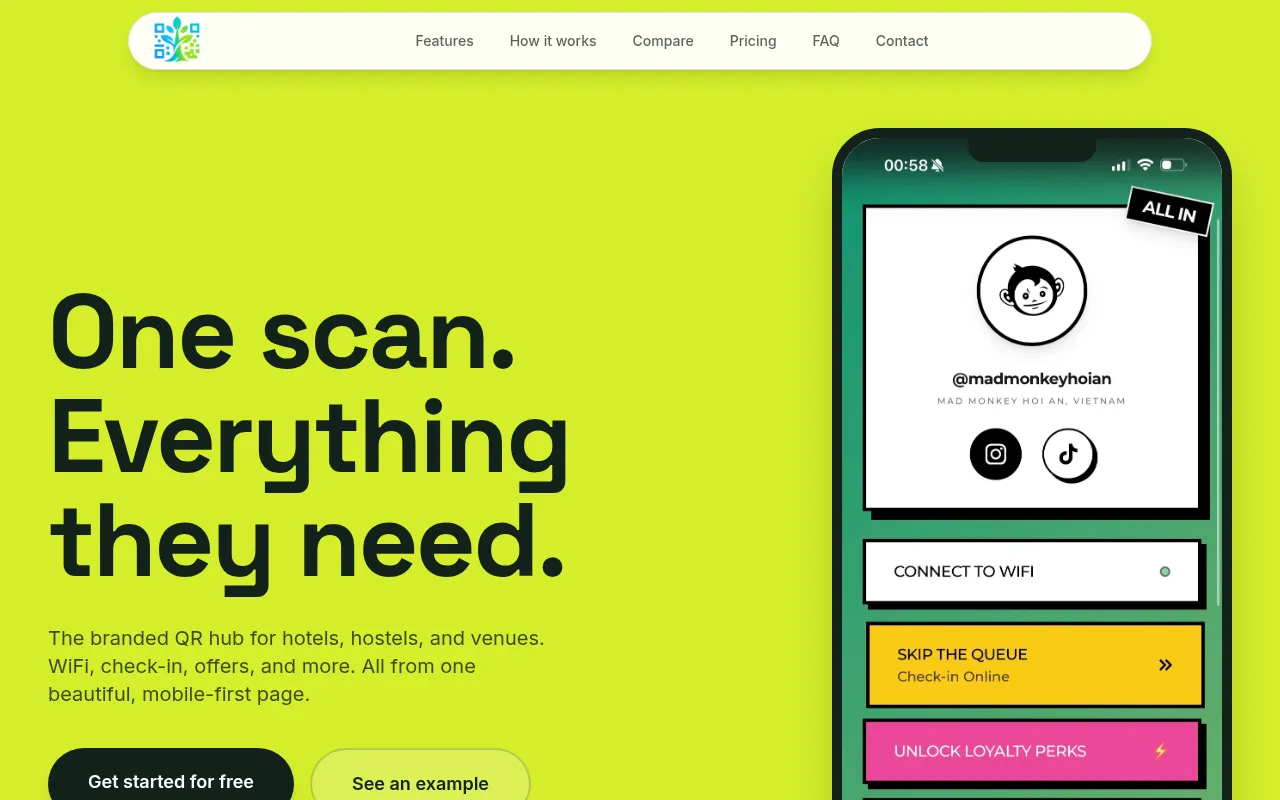 Screenshot of qr-tree.com
