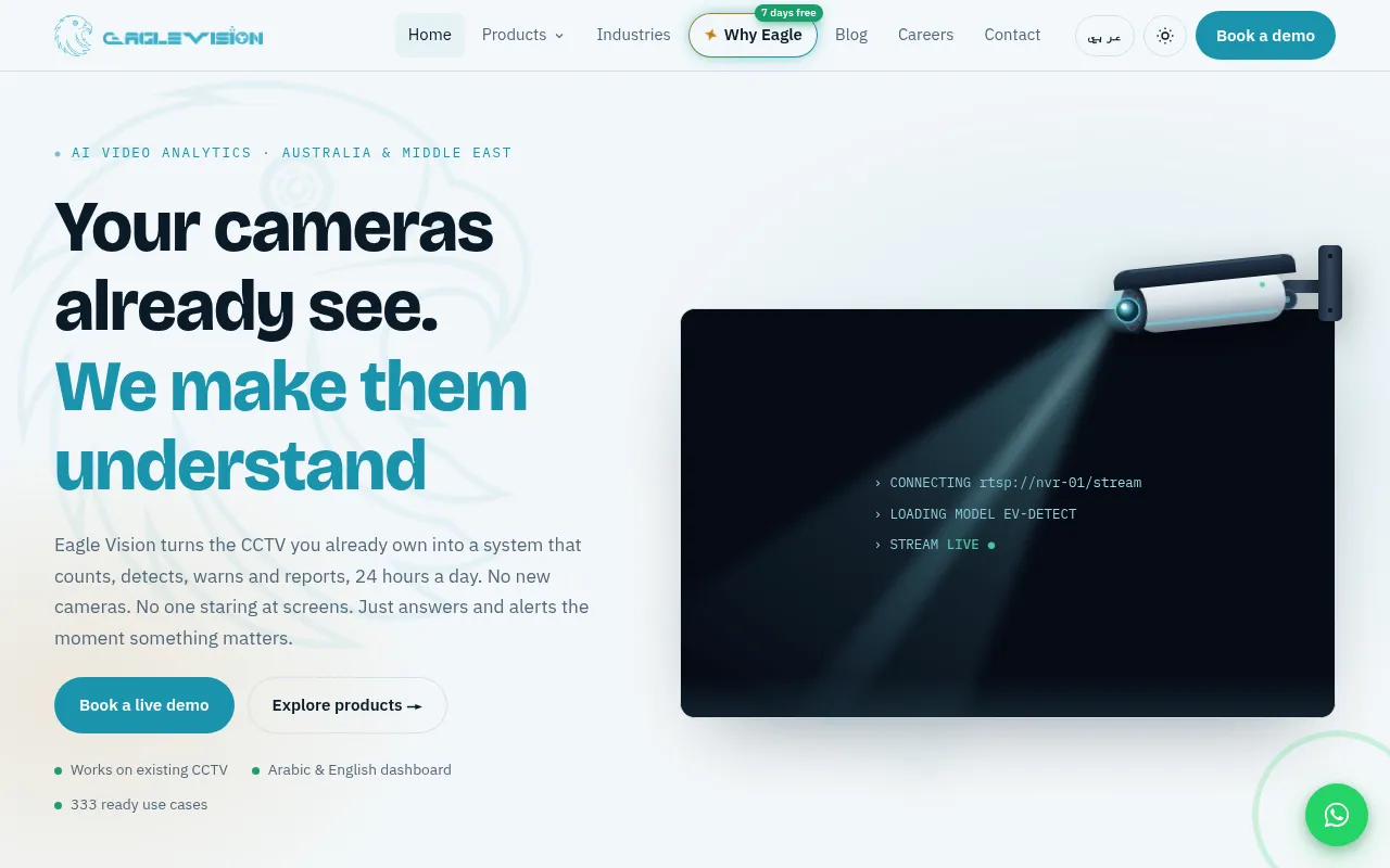Screenshot of eaglevision.video