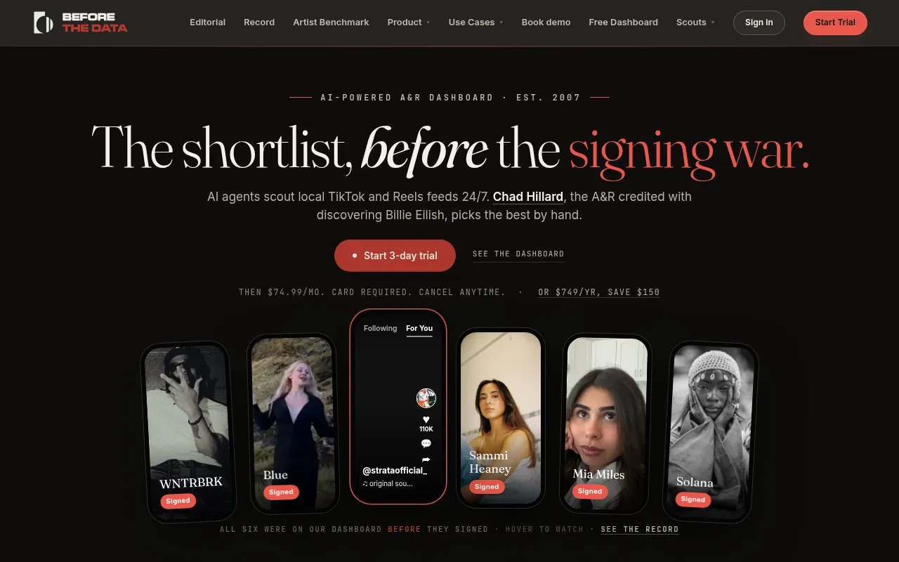 Screenshot of beforethedata.com