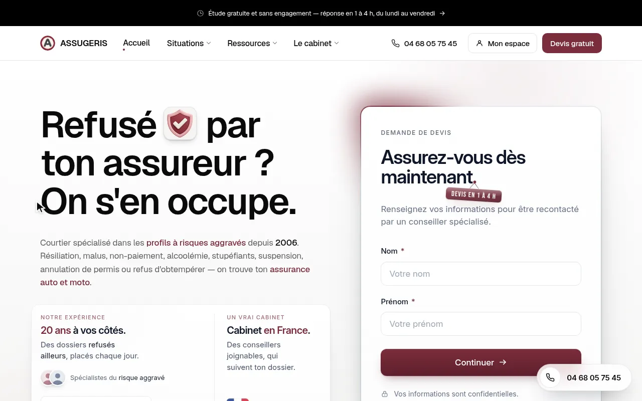 Screenshot of assugeris.fr
