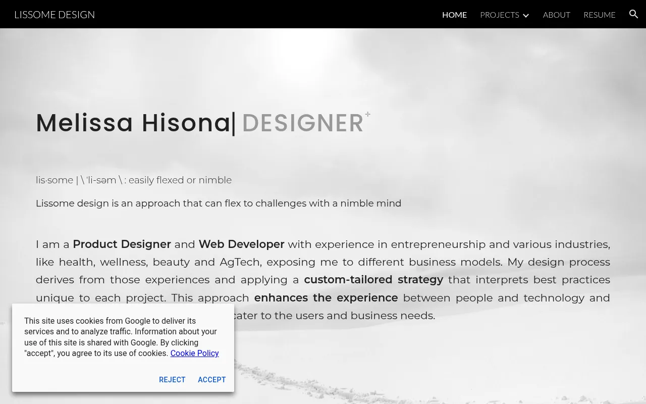 Screenshot of lissomedesign.com
