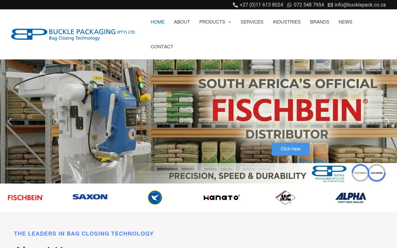 Screenshot of bucklepackaging.co.za