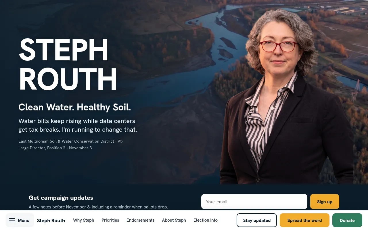 Screenshot of stephfororegon.com