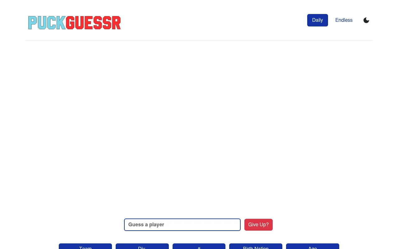 Screenshot of puckguessr.com
