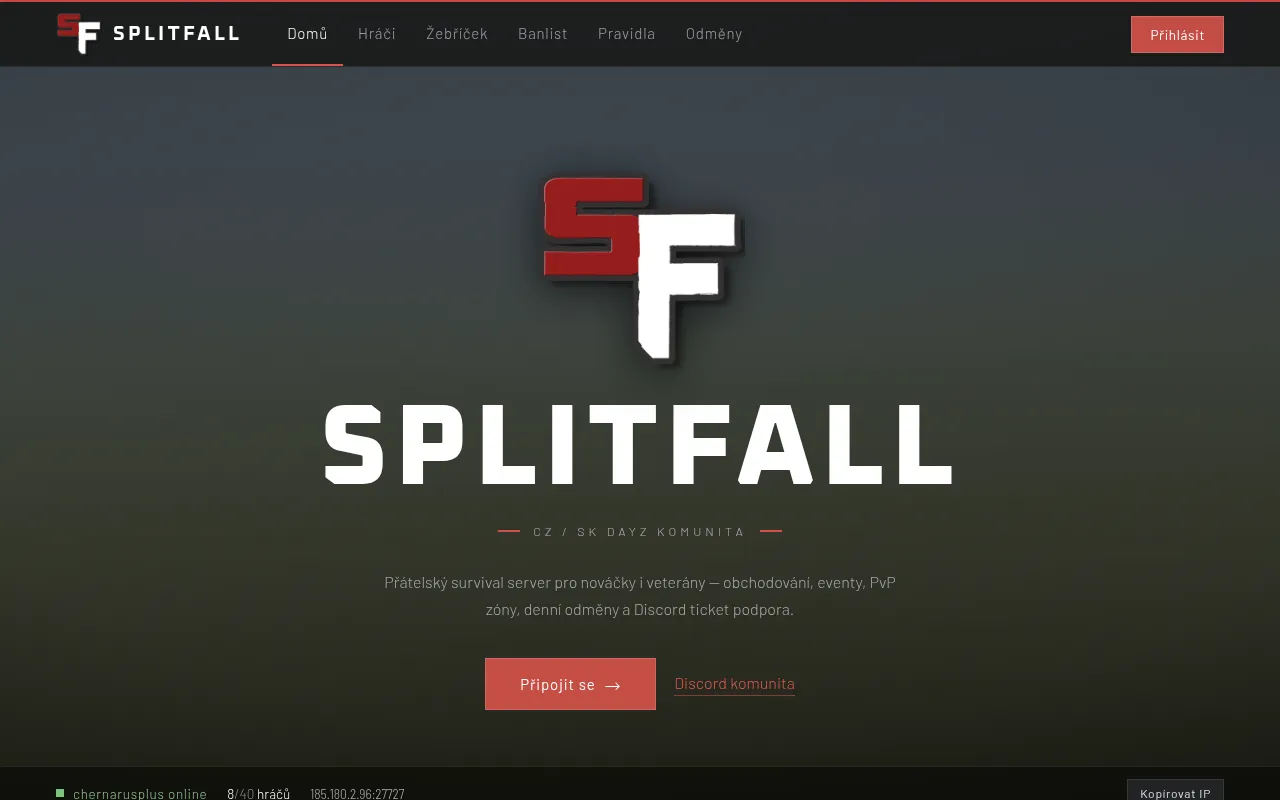 Screenshot of splitfall.xyz