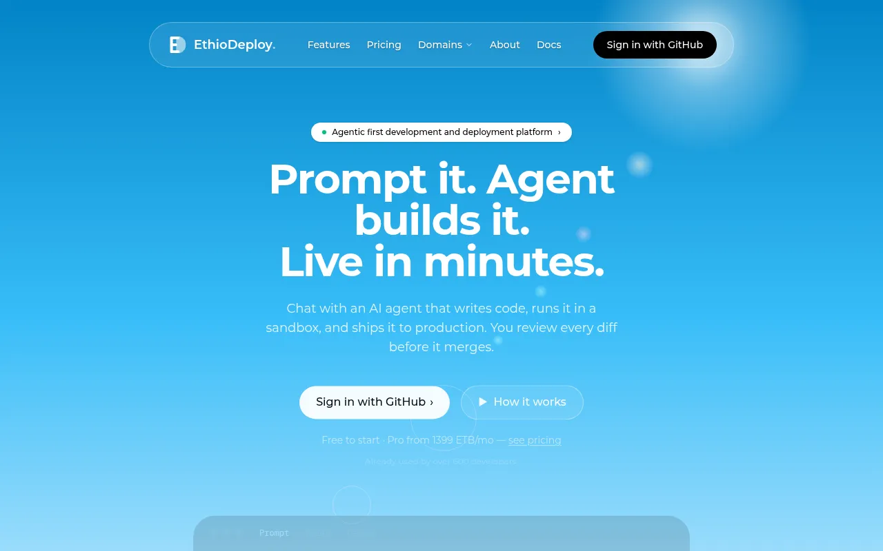 Screenshot of ethiodeploy.com