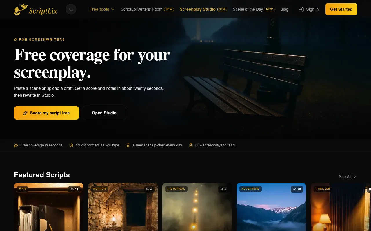 Screenshot of scriptlix.com