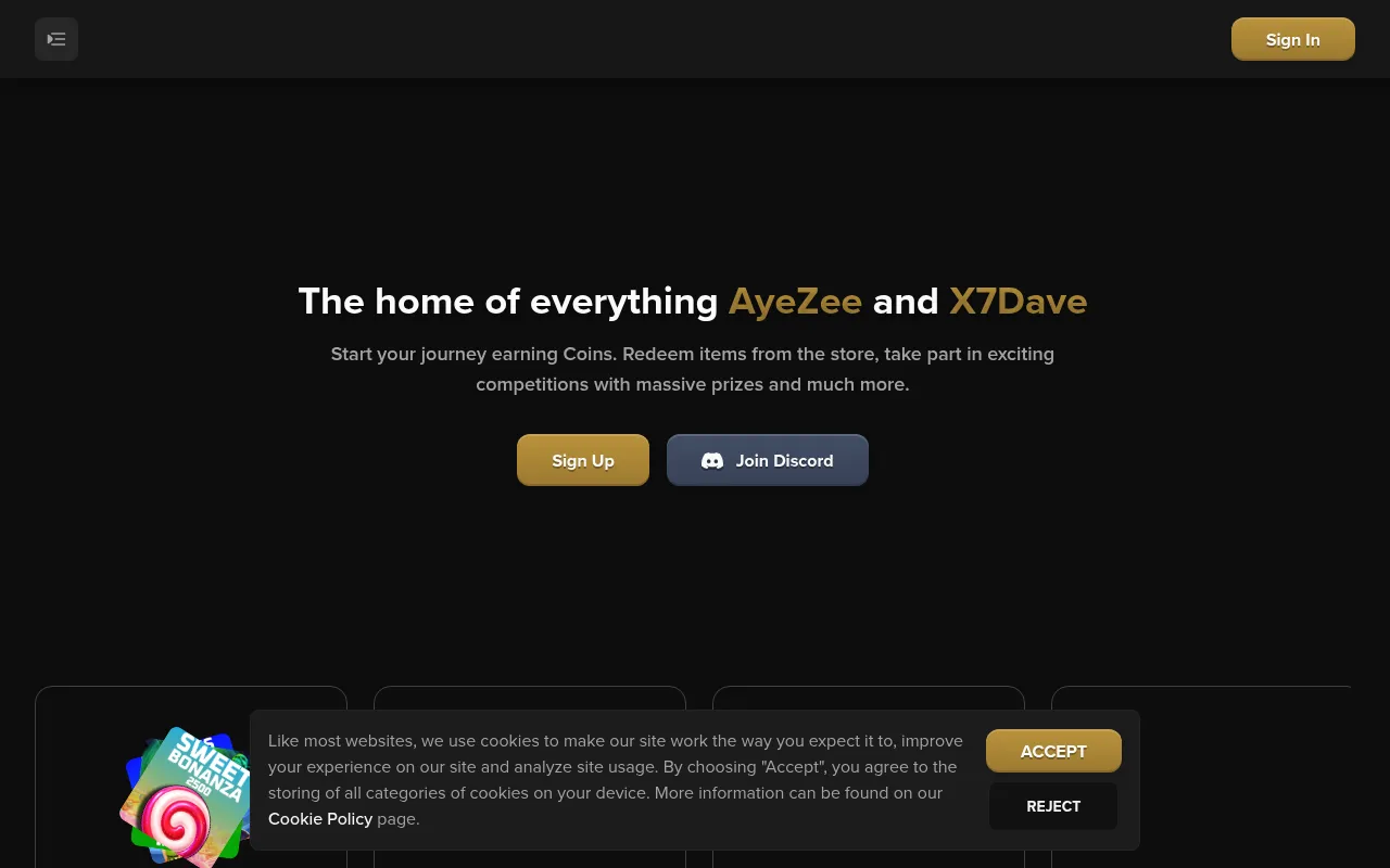 Screenshot of ayezee.tv