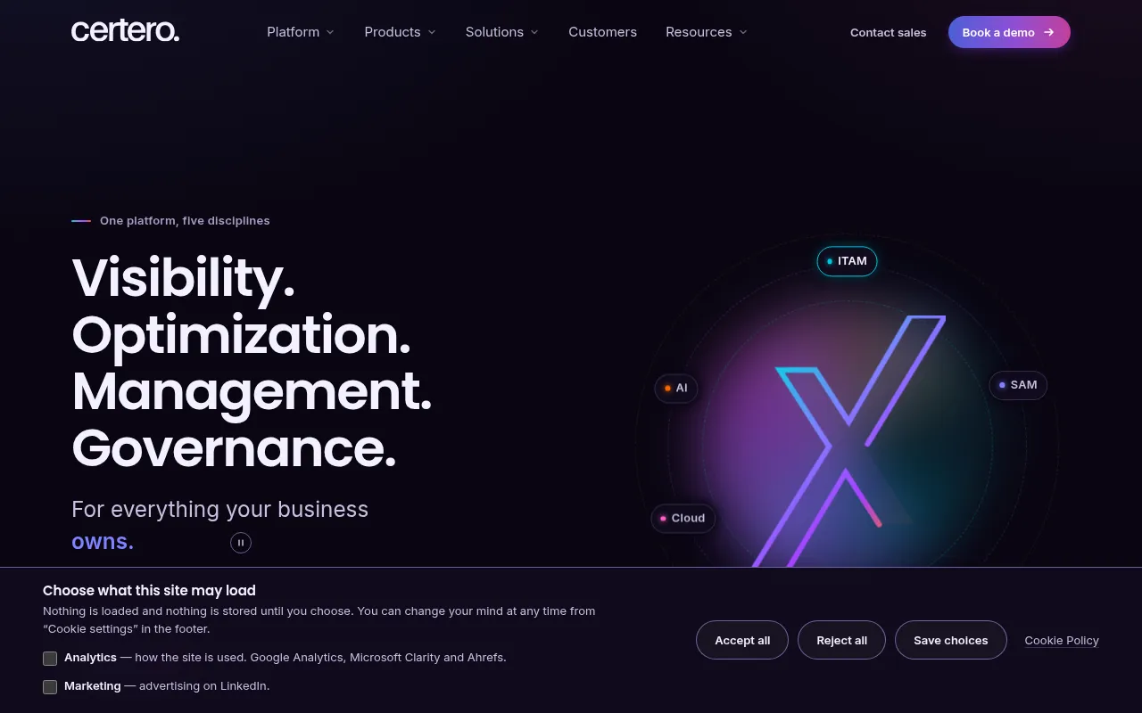 Screenshot of certero.com