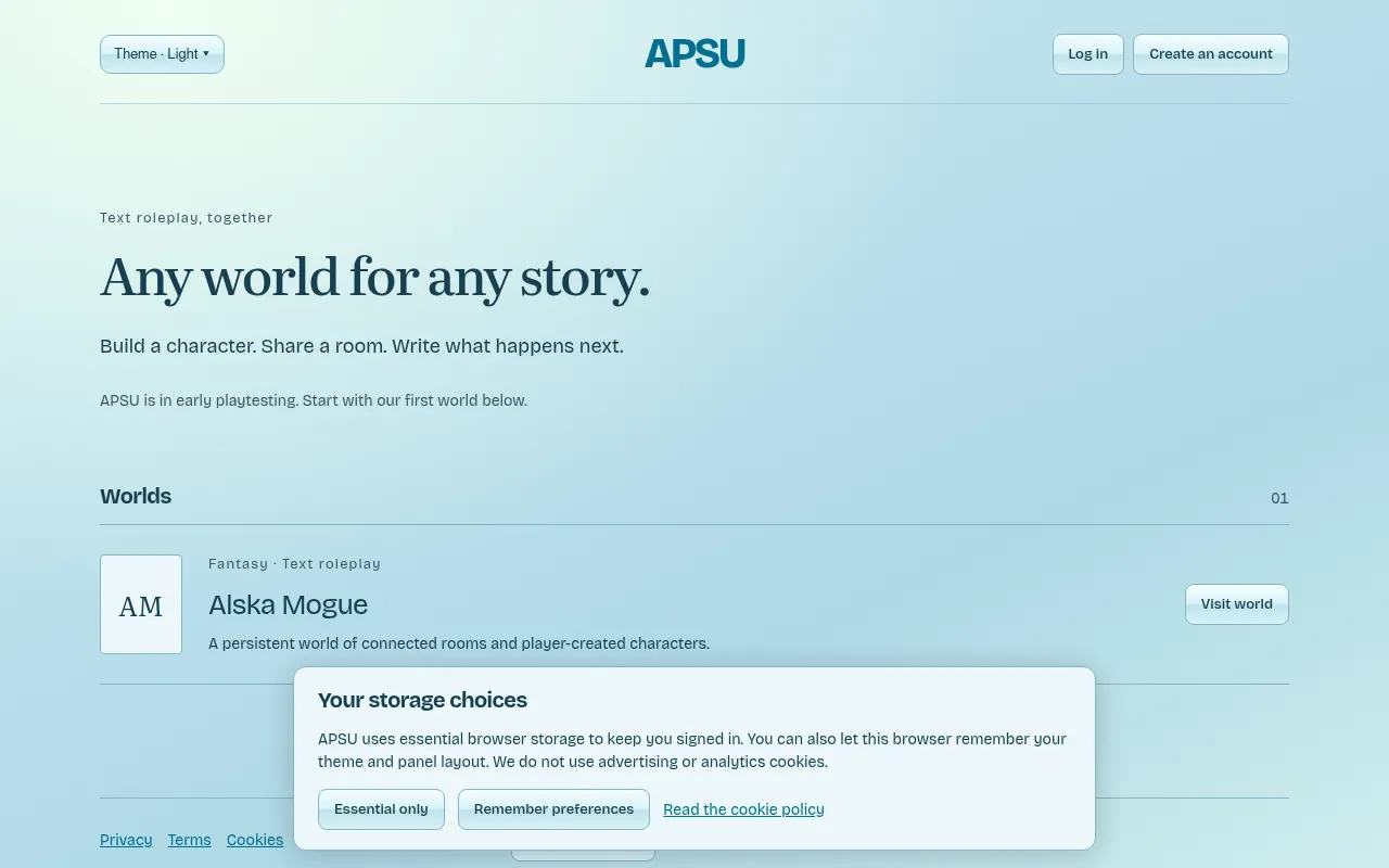 Screenshot of apsu-roleplay.apsu-launchpad.workers.dev