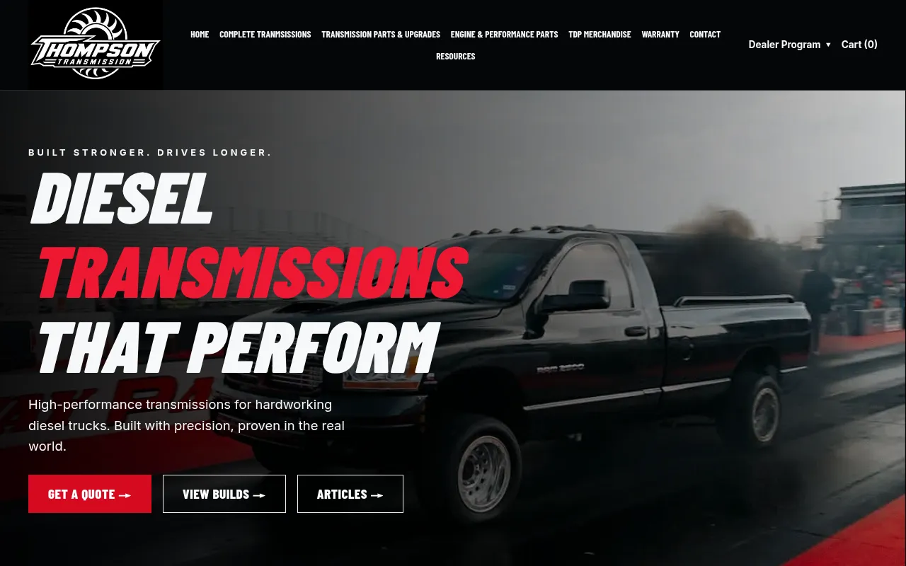Screenshot of thompsontransmission.com