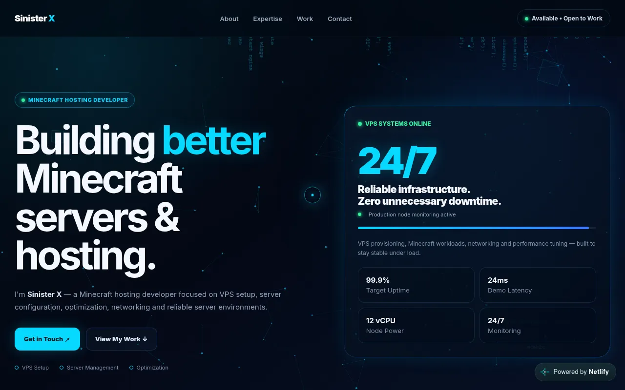 Screenshot of sinister-dev.netlify.app