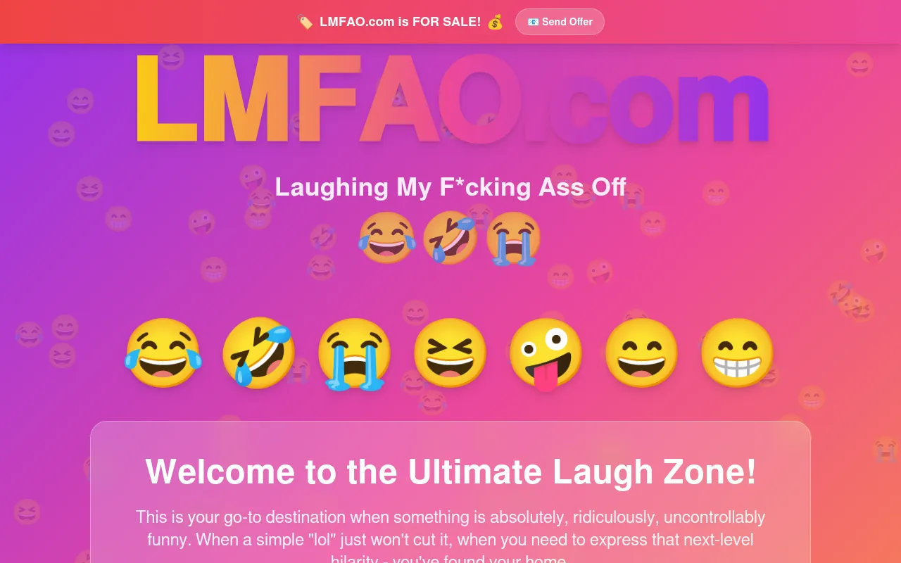 Screenshot of lmfao.com