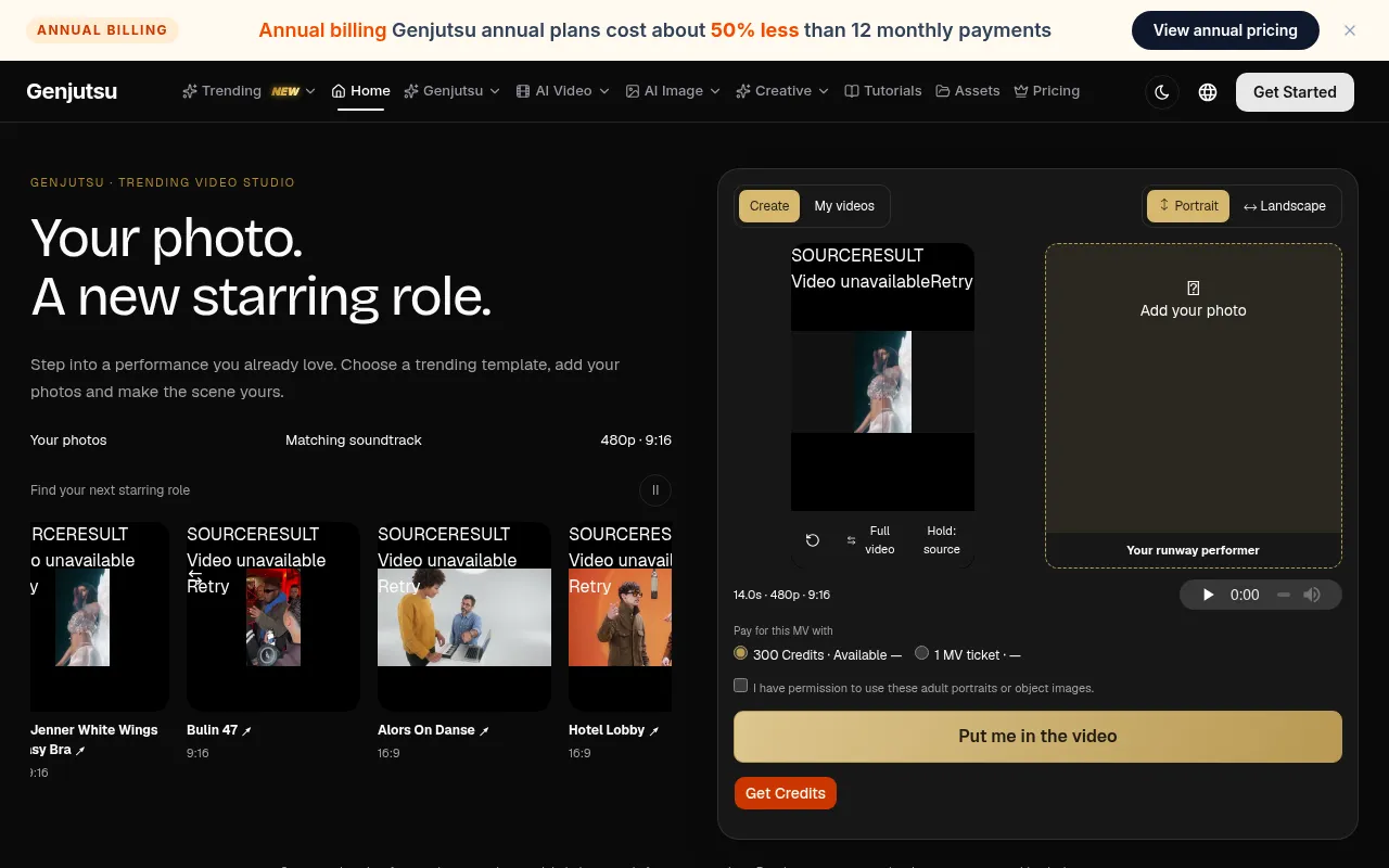 Screenshot of genjutsu.tv