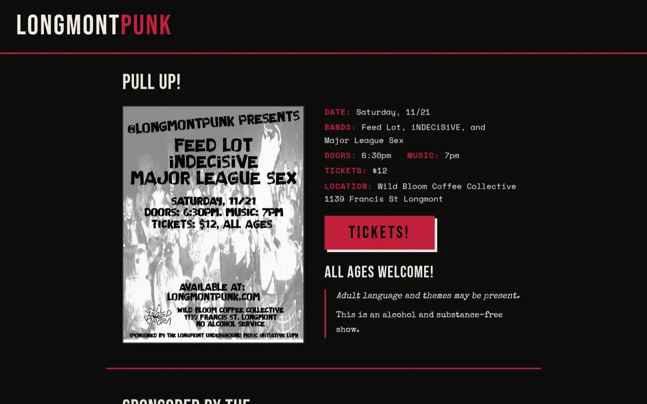 Screenshot of longmontpunk.com