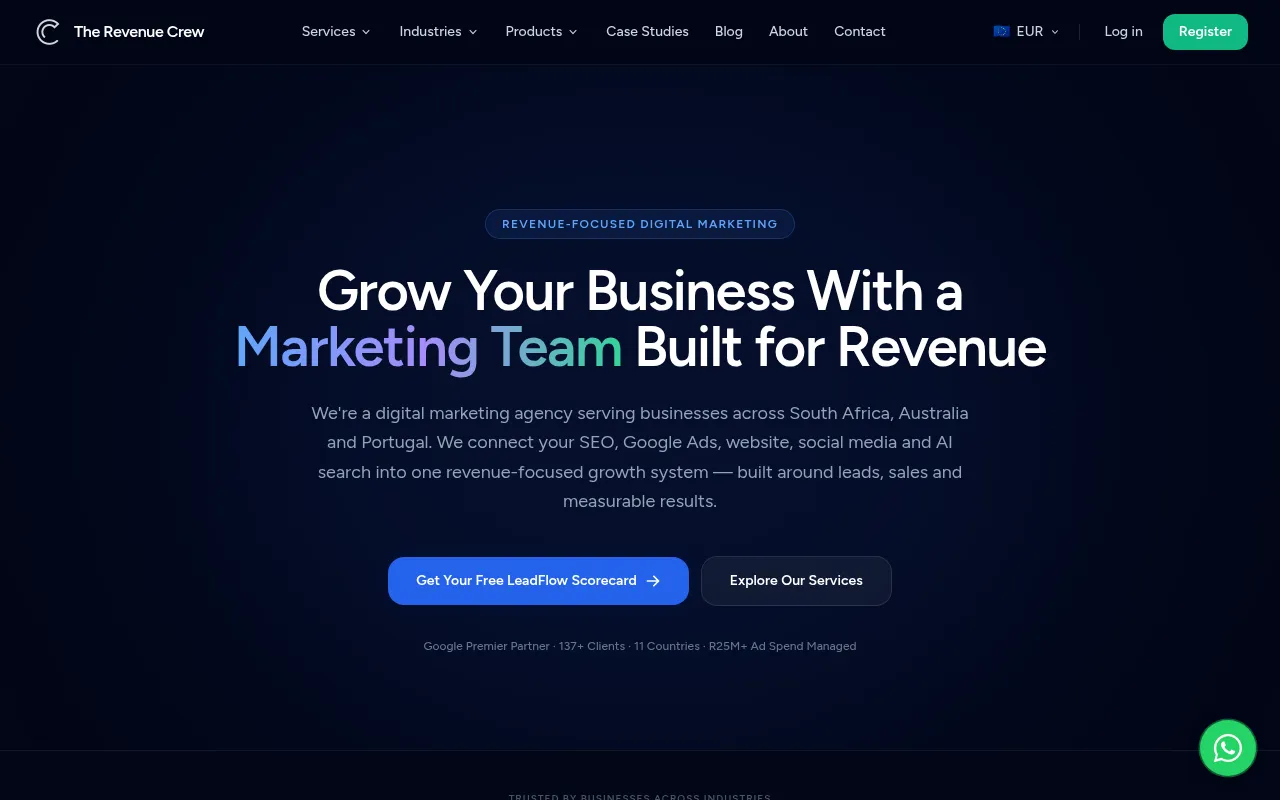 Screenshot of therevenuecrew.com