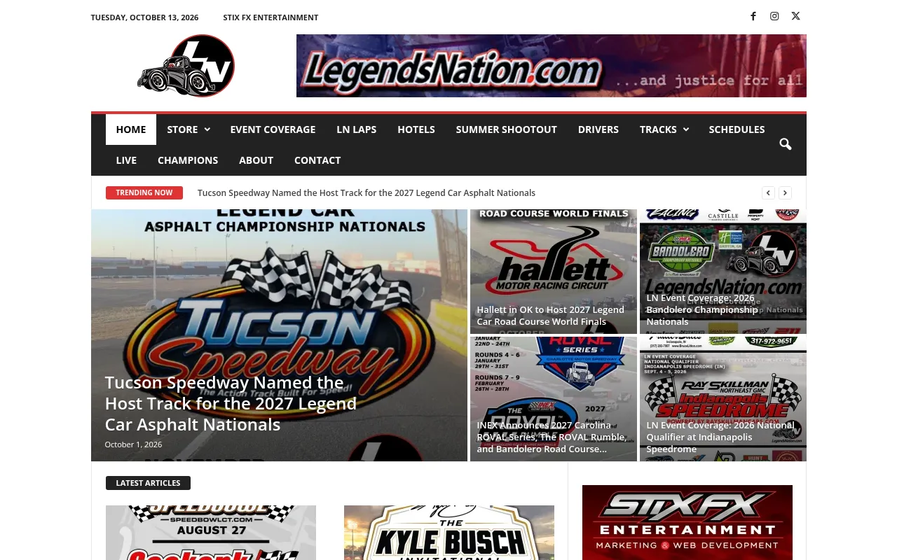 Screenshot of legendsnation.com