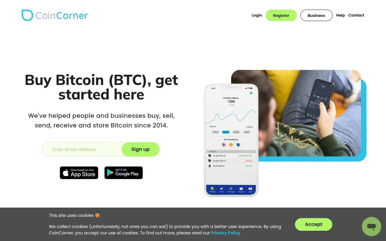 Screenshot of coincorner.com