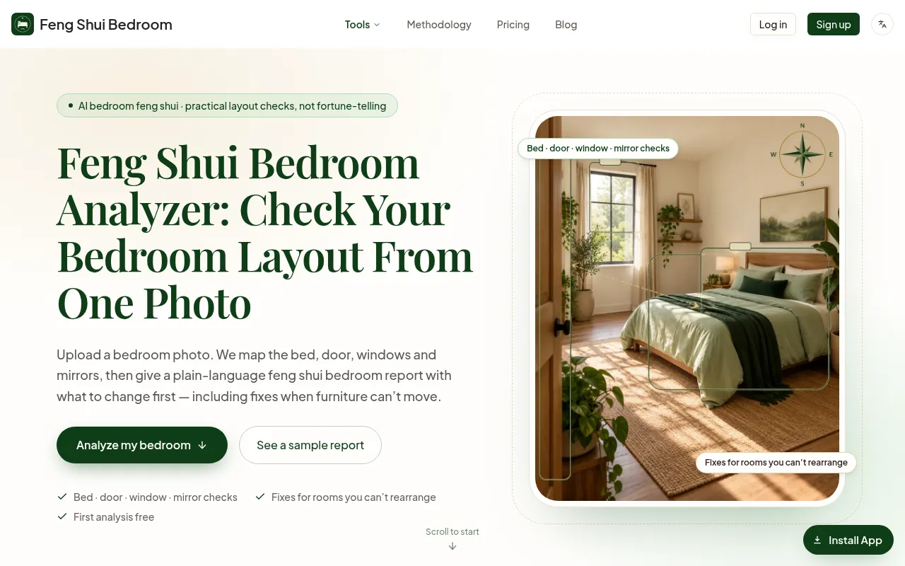 Screenshot of fengshuibedroom.app
