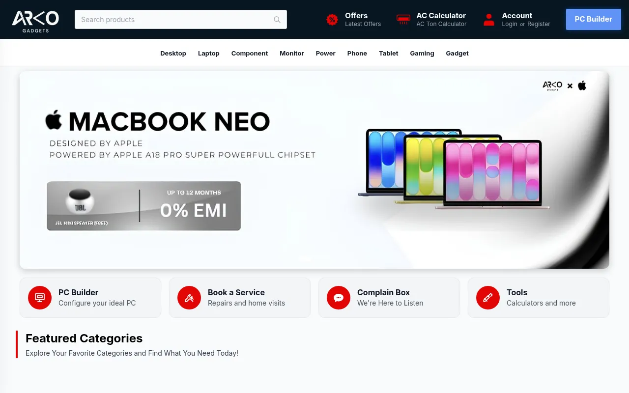 Screenshot of arkogadgets.xyz