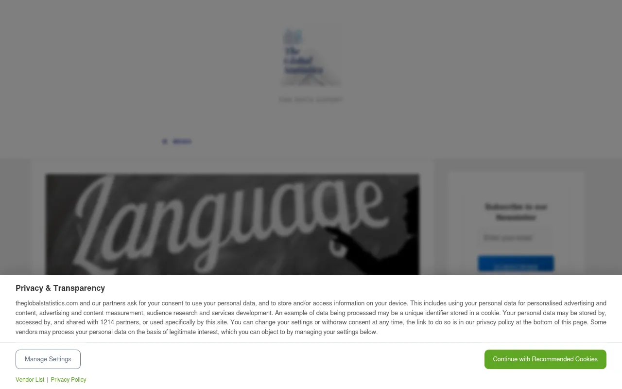 Screenshot of theglobalstatistics.com