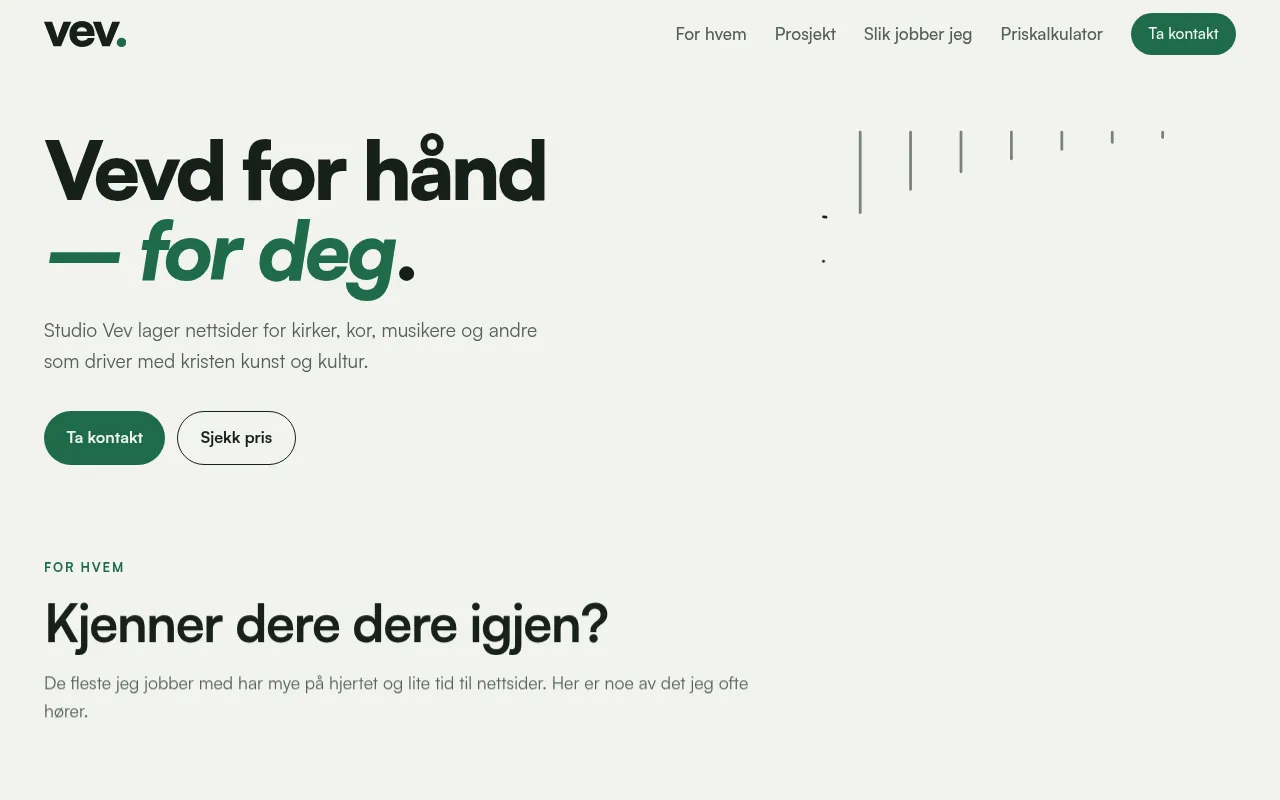 Screenshot of studiovev.no