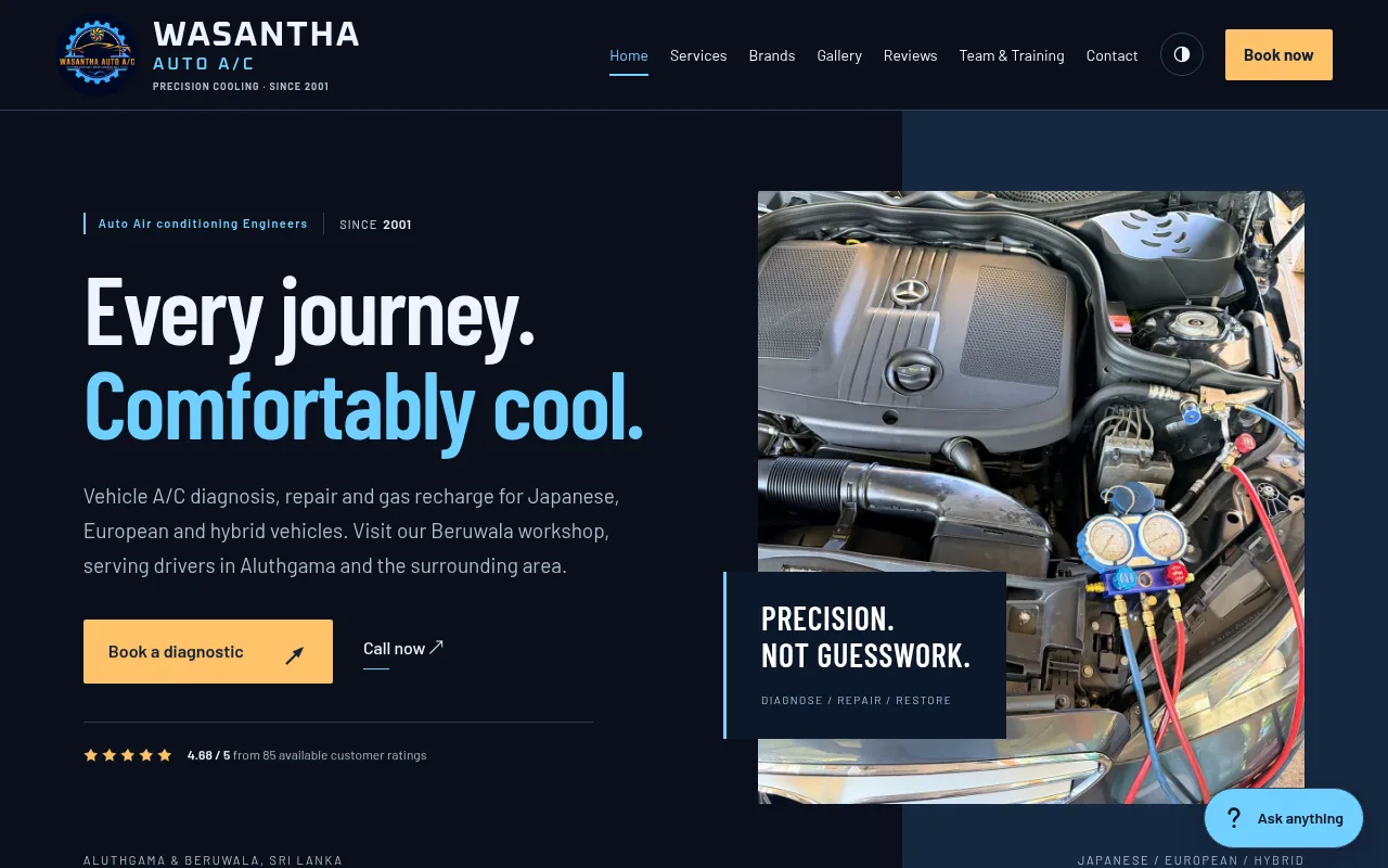 Screenshot of wasanthaautoac.lk