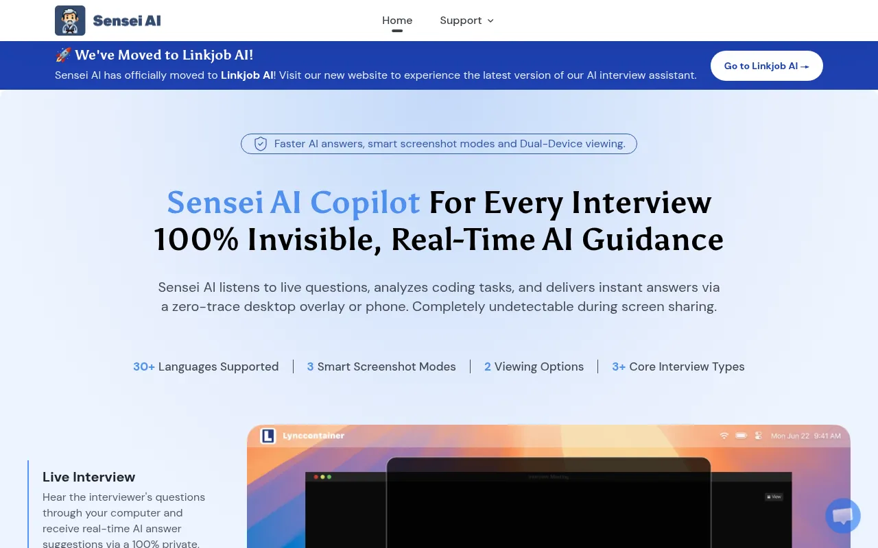 Screenshot of senseiai.me