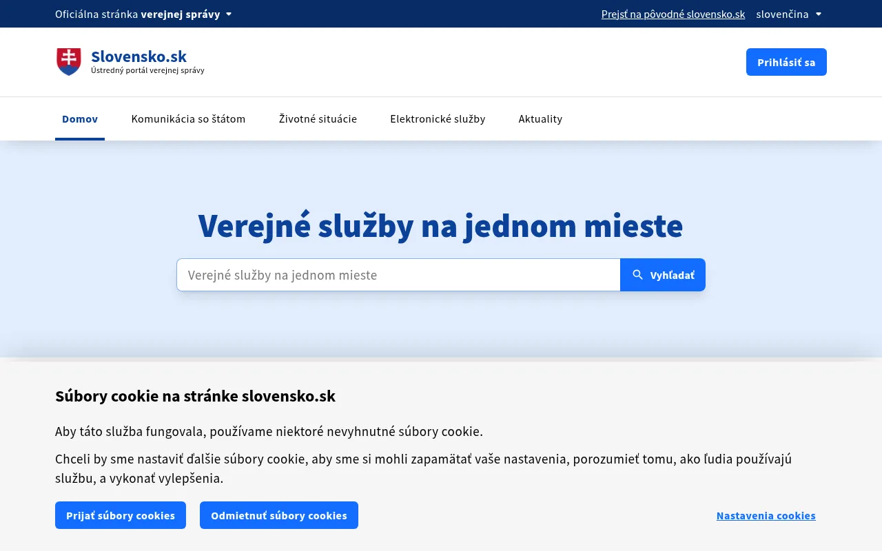 Screenshot of nove.slovensko.sk