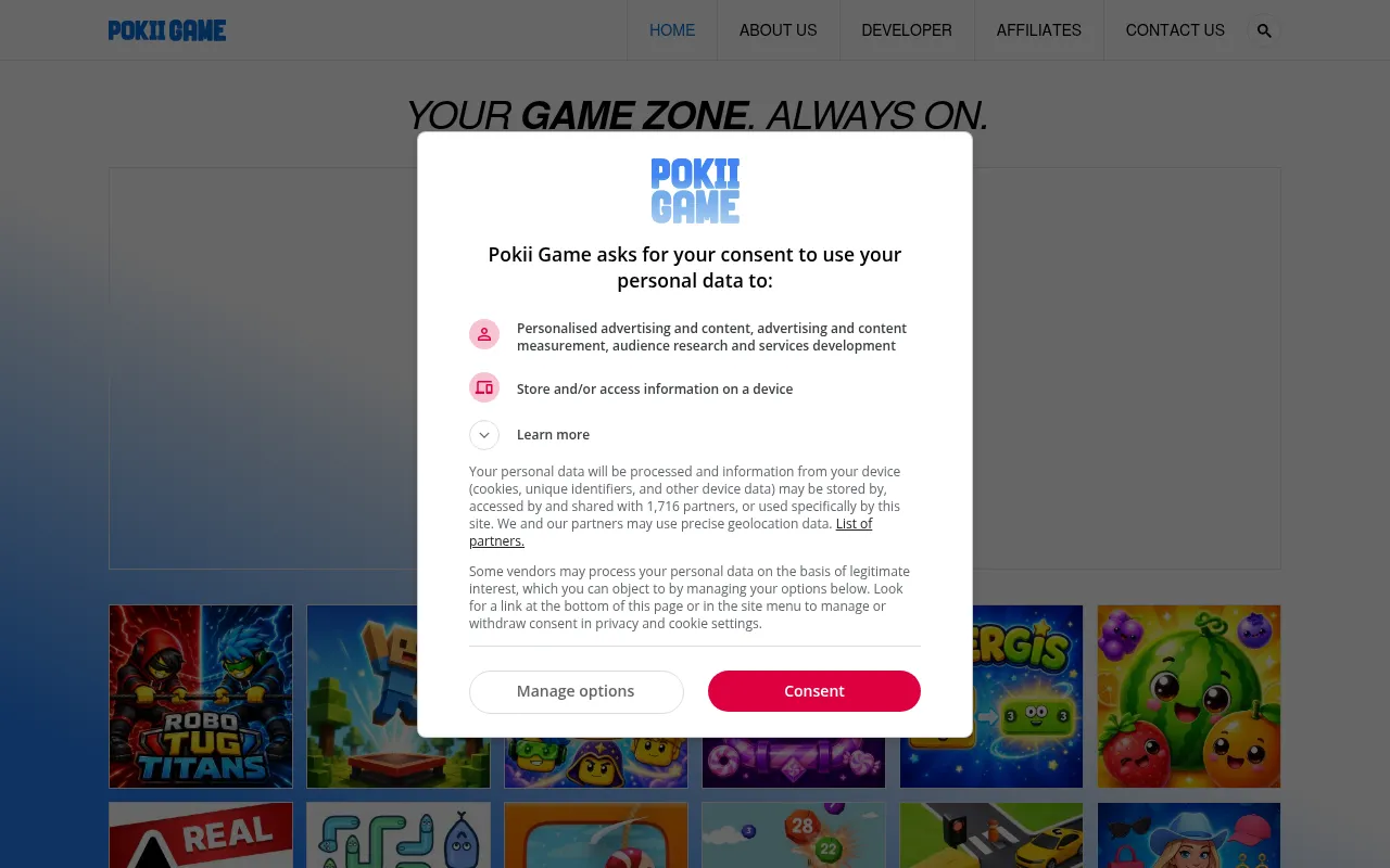 Screenshot of pokiigame.com