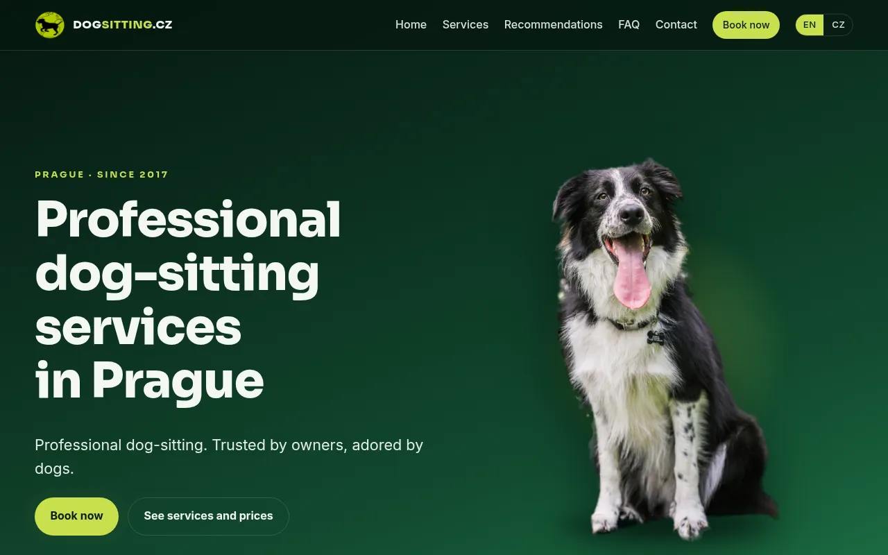 Screenshot of dogsitting.cz