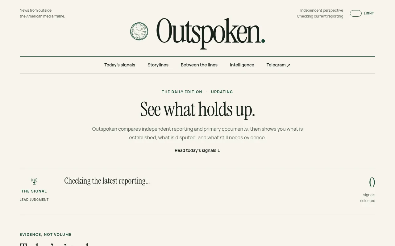 Screenshot of outspoken.news