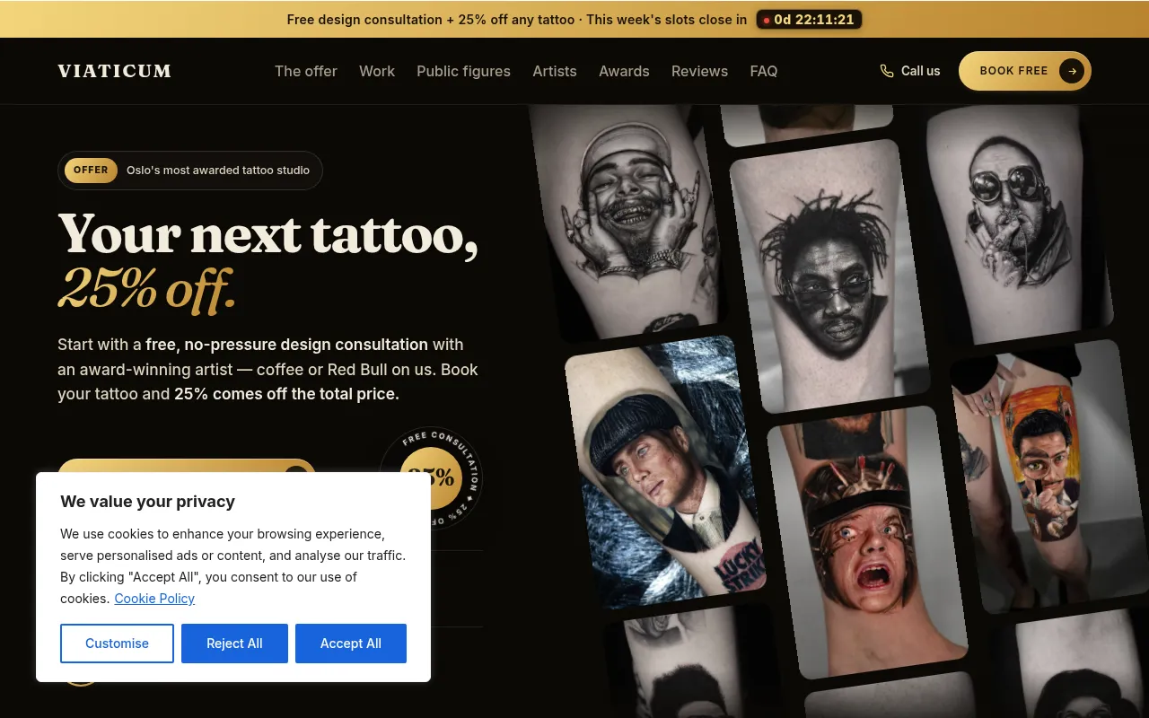 Screenshot of viaticumgallery.com