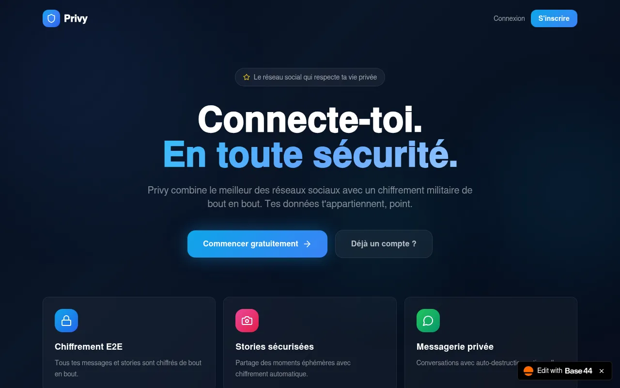 Screenshot of privy.base44.app