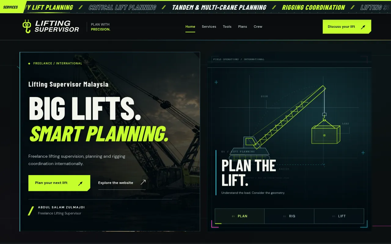 Screenshot of liftingsupervisor.com