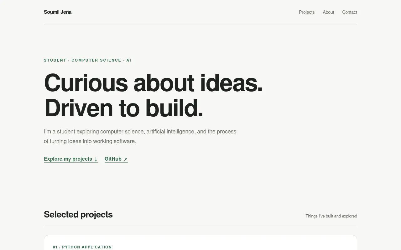 Screenshot of soumiljena.github.io
