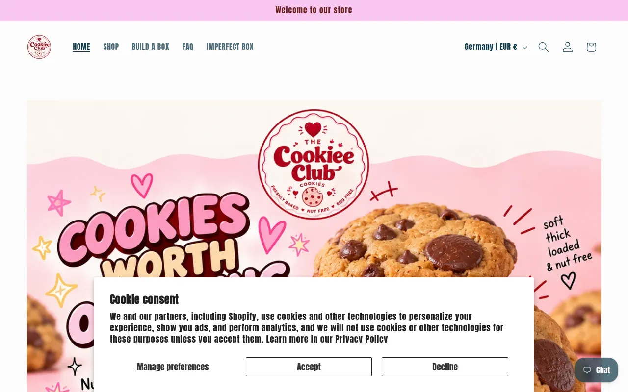 Screenshot of thecookieeclub.com
