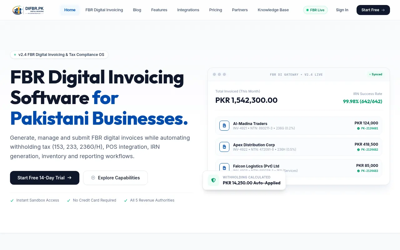 Screenshot of difbr.pk