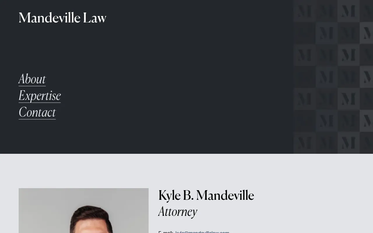 Screenshot of mandevillelaw.com