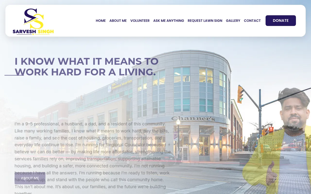 Screenshot of sarveshsingh.ca
