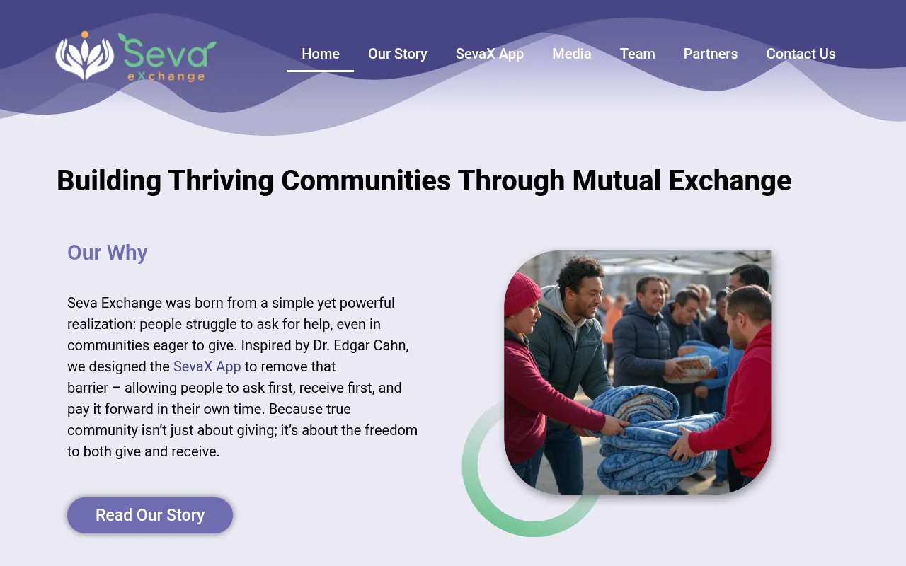 Screenshot of sevaexchange.com