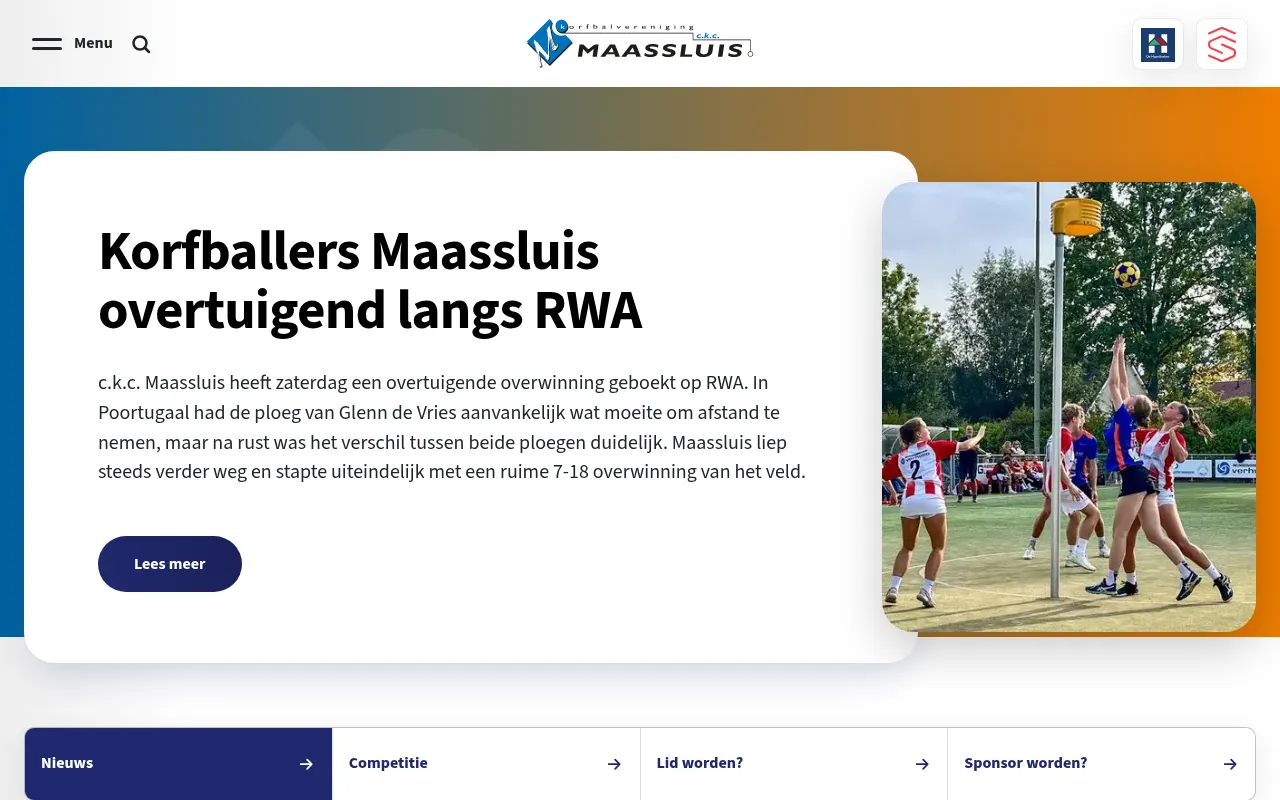 Screenshot of ckcmaassluis.nl