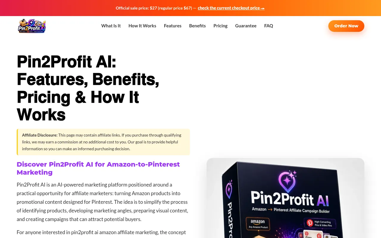 Screenshot of pin2profitai.us