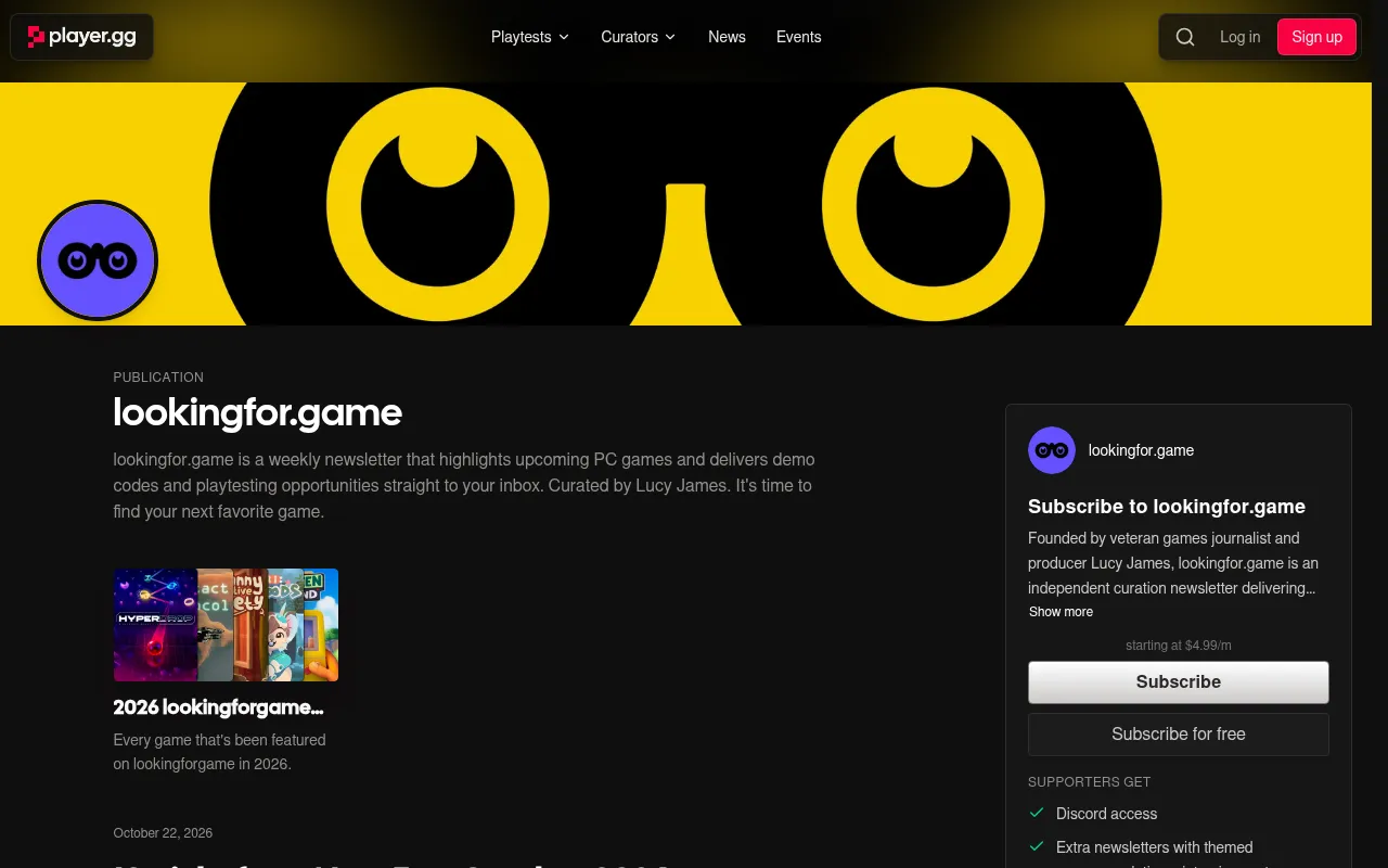 Screenshot of lookingforgame.player.gg