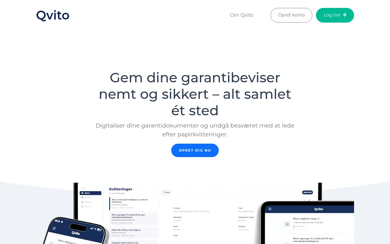 Screenshot of qvito.dk